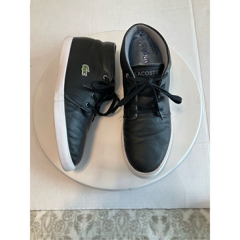 Lacoste Asparta High Top. Pebbled black leather, black. Men’s 10. Izod Alligator